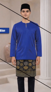 IP MUSLIM Baju Melayu Satin Teluk Belanga (Baju Sahaja) Baju Raya 2026/Baju Melayu Johor/Pink/Matcha