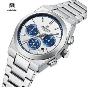 NAVIFORCE ควอตซ์คู่นาฬิกาแฟชั่นผู้หญิงนาฬิกาข้อมือควอตซ์ Chronograph กันน้ํา 24 ชั่วโมงวันที่แสดงนาฬิกา