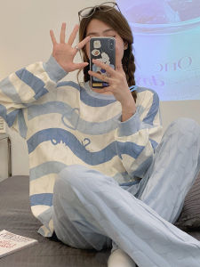 2023 New Womens Pure Cotton Long Sleeve Sleepwear Set Spring Autumn Summer Winter Home Clothes Outwear Comfortable Home Suit