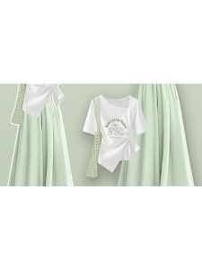 NEEDARNA | Stylish and Popular Green Waist Accentuated Dress