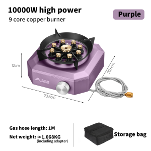 BISINNA | BISINNA Camping Gas Stove 10000W High Power Portable 9 Core Windproof Split Burner for Picnic BBQ Outdoor Cooking