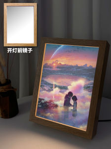 Anime Themed Night Light Picture Frame Decorative Item Manga Style Your Name Light Painting Gift for Fans Collectibles