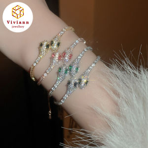 Viviann Original Zircon Luxury Snake shaped Bracelet with Advanced Pull Design Adjustable Snake Gold Bangle For Woman Cuff Bracelets For Women Adjustable Cuff Bracelet Wedding Jewelry Gifts