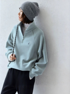 Urban Sport Style Simple Half-Zip Fleece Jacket