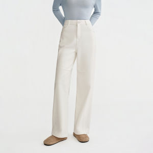 DUSHU | Warm High-Waist Slim Fit Denim Pants