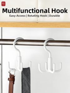Rotating Wall Hanger for Organizing and Storing Bags Clothes