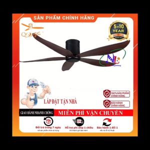 Quạt trần hiện đại - Qutaj sát trần Qvifa-900/Coffee lắp quán Coffee biệt thự nhà sàn