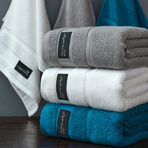 Luxury Cotton Bath Towels Super Absorbent Quick-Drying 35x75cm 80x160cm Hotel Quality Blue Men Bath Sheets Cover for Home Use