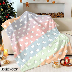 Beast Kingdom | Star Rainbow Winter Summer Flannel Blanket Throw Fleece Soft Fuzzy Plush Cozy Fleece Blankets for Sofa Ideal Gifts