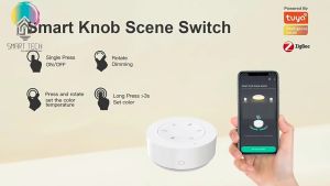 Tuya Smart ZigBee Dimmer Knob with Scene function Battery operate Smart Life Alexa Google Portable Dimmer