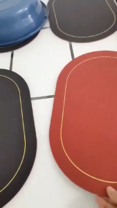 Dual-Color PU Leather Placemat Oval Waterproof Heat-Insulating Table Mat Hotel Home Dining Decor