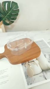 25pcs/50pcs Clear Oval Container for Salad Mousse Cake Pudding Desserts etc (THICK)-500ml