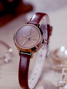 REBIRTH Jam Tangan Wanita Korea Panggilan Mini Antik Kasual Tali Kulit Jam Tangan Cewek