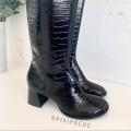 Giày boots đùi nữ zara chuẩn auth boot lửng cao cổ gót cao 5p hoạ tiết vân cá sấu VNXK bốt xuất khẩu dư xịn. 