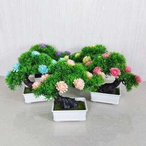 Sampai7an PBP85 / Tanaman Hias Cantik Pot Bunga Bonsai Plastik Ornamen Artificial Dekorasi Ruangan Rumah Pajangan Imitasi / COD