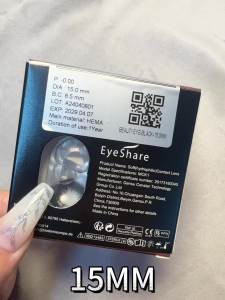 Eyeshare 15mm Softlens Black Big Eyes 1 Pasang Lensa Kontak Softlen Gray