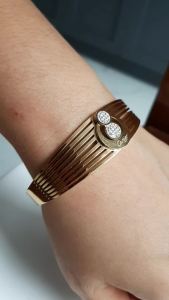Gelang Titanium Wanita Model Mewah Elegan Anti Karat bgt274