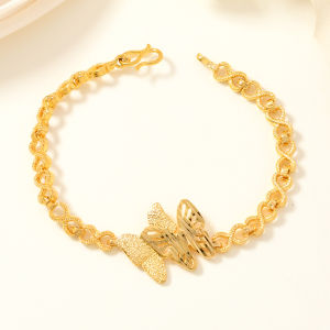 สร้อยข้อมือกลวงผีเสื้อสีทองแฟชั่นสำหรับผู้หญิงเครื่องประดับงานแต่งงาน