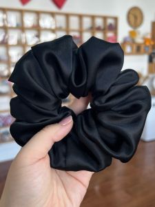 Black Silk Hair Ties Mulberry Silk Smooth Hair Bands Hair Hoops for Bun Original Design Fresh out Fashion Hair Accessories