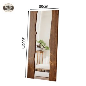Full Body Vintage Walnut Finish Dressing Mirror