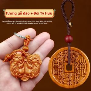 YISHUIGE | Dây Chuyền Gỗ Đào Thiên Nhiên Bị Sét Đánh