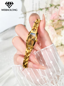 OLEVS | Diamond-Encrusted Compact Luxury Womens Watch Gold Tungsten Steel