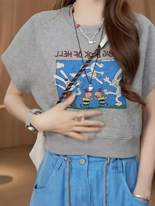 BINKAFENNY | American Style Round Neck Short Sleeve T-Shirt Women Summer Unique Beautiful Loose Fit Top Quality Material Commute Style