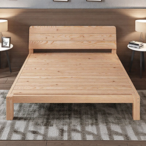 Simplistic Modern Real Wood Bed 1.8m