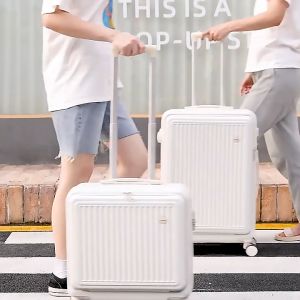 Laoshidaishu koper bagasi dengan kapasitas yang dalam 24 inch koper kabin 20 inch laptop koper travel USB charger / cup holder