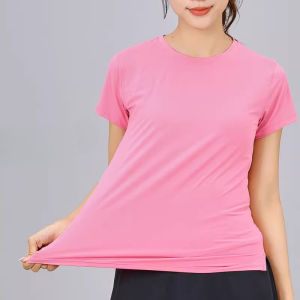 New Womens Quick-Dry Sports Top - Summer Breathable Sweat-Absorbing Workout Shirt Fitness Yoga Clothing Running Short-Sleeve T-Shirt