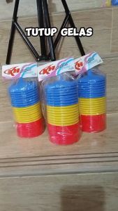 12 PCS TUTUP GELAS PLASTI WARNA