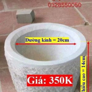 cối đá xanh nguyên khối được làm bằng đá xanh tự nhiên trên núi ah