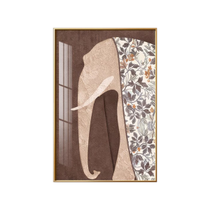 YASISHA | Vintage Style Large Wall Art Green Retro Elephant