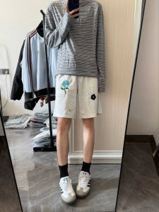 ZHUOCAN | Floral Embroidered Loose Breathable Basketball Shorts