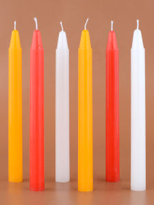 Home Use Red And White Dry Bowl Candle for Emergency Lighting Thin Long Rod Smokeless Odorless Festival Offering Disaster Prevention