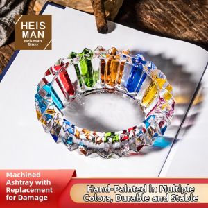 ZHIZHOU | Vintage Hand-painted Glass Ashtray