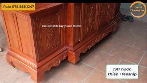 Tủ Nồi Giữa Tivi Hoàn Thiện Gỗ Hương Đá Kt Dài Ngang 220 Mặt Sâu 60 Cao Từ Chân Lên 90Tủ Kê Tivi