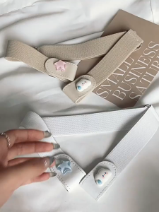 No-Hole Elastic Belt for Women Adjustable No-Clasp Waist Definer Seamless Comfort Stretch Belt Easy Wear Belly Shaper for Pants & Dresses