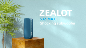 ZEALOT S32 Max Portable Bluetooth Speaker 5.2 – Dual 10W Stereo Bass 3600mAh Battery Waterproof IPX4 Type-C Charging Wireless Outdoor Speaker