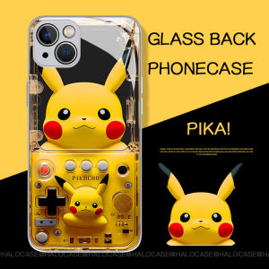 เคสสำหรับ Samsung Galaxy S24 S25 Ultra A55 S22Ultra แบบพิเศษเคสแข็งมีสไตล์เลนส์หลังกระจกปกป้องเคสโครงอ่อน S23FE A14 A54 GalaxyA34 A53ภาพ3D เอฟเฟ็กต์น่ารักลายปิกะคอนโซลเกม