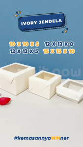 (20 Pcs) Dus Ivory 12x12x5 12x12x8 15x15x10 / Dus mini cake dus korean cake dus kue dus roti dus chiffon ivory laminasi