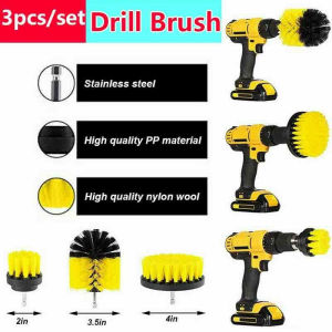 3Pcs Electric Scrubber Tile Grout Drill Cleaning Brush Set Attachment Power Scrub Cleaner Kit Combo