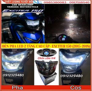 Đèn Pha Led 2 Tầng Cao Cấp Gắn Như Zin Cho Yamaha Exciter 150 (Ex 150) Đời 2015 - 2018 Các Phiên Bản (Sản Phẩm Tự Chụp)