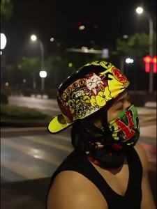 2025 Mũ bảo hiểm vintage cho nam và nữ mũ bảo hiểm nửa đầu cho xe điện mũ bóng chày mũ scooter mũ mỏ vịt mũ gangster DS Cá Tính