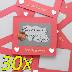 บัตรขูดออก30-10ชิ้นของขวัญวันเกิดรักคูปองครบรอบของขวัญ DIY สำหรับบัตรวันวาเลนไทน์ของเธอการ์ดเกมโน้ตรัก