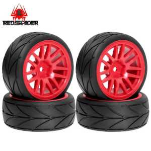 4PCS 1:10 RC Drift Wheels & Tires 12mm Hex Rubber Tires Universal Fit for Traxxas HSP Tamiya HPI Kyosho On-Road Drifting