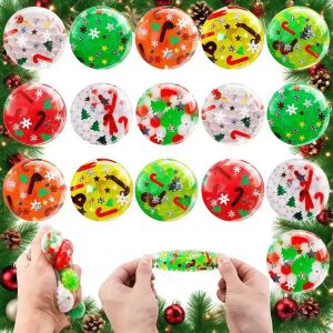 6/12/18 Pcs 3.5cm Christmas Sequins Venting Water Drop Ball Pinching Music for Christmas New Year Carnival Birthday Party Gift