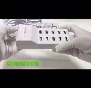 USB Charger Station 10 Ports 50W/10A Multiple USB Charging Station Multi Ports USB Charger Charging for smart phone Tablet