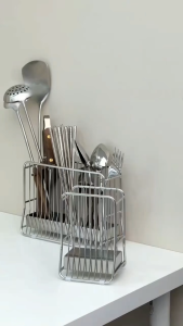 304 Stainless Steel Chopstick Holder Chopstick Barrel Chopstick Cage Chopstick Holder Chopstick Rack Cutlery Cage Storage Box Drain Ventilation Mildew Proof