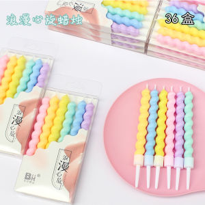 36 Boxes Creative Colorful Romantic Heart Shaped Candles Small Baking Decoration Candles Artistic Birthday Cake Taper Candles